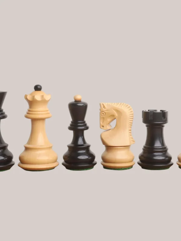 Royalchessset Chess Pieces Weighted Ebonised Boxwood Russian Zagreb Tournament Standard Staunton Style 3.1-Inch