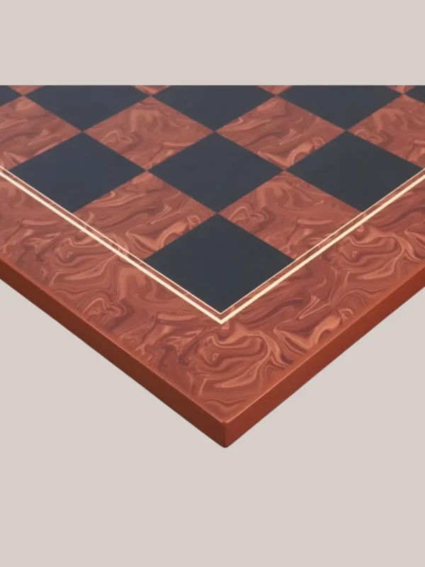 Royalchessset Professional Tournament Chess Board Brown Ash Burl & Ebony Print 22-Inch 57mm Squares Gloss Finish