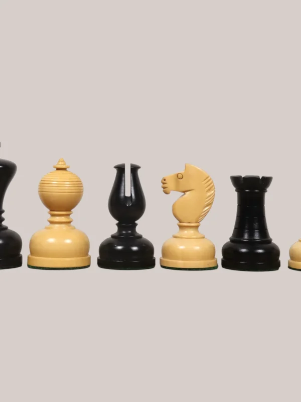 Royalchessset Library Series Staunton Weighted Chess Pieces Ebonised Boxwood Set 3.1" with Extra Queens