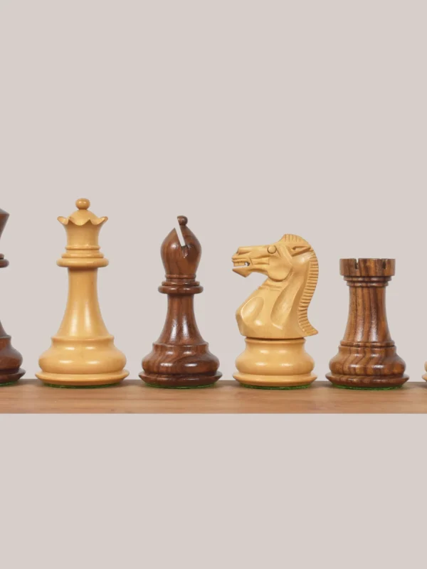 Royalchessset Professional Staunton Weighted Chess Pieces Golden Rosewood & Boxwood 3.6" Tournament Standard Set