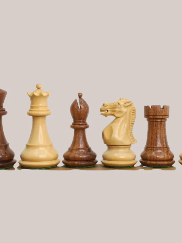 Royalchessset Chess Pieces Set Weighted Golden Rosewood Staunton 3-Inch