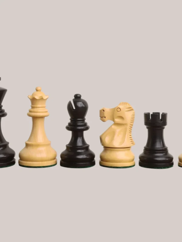 Royalchessset Reykjavik Series Staunton Chess Pieces Ebonised Boxwood 3.25" Weighted with Extra Queens
