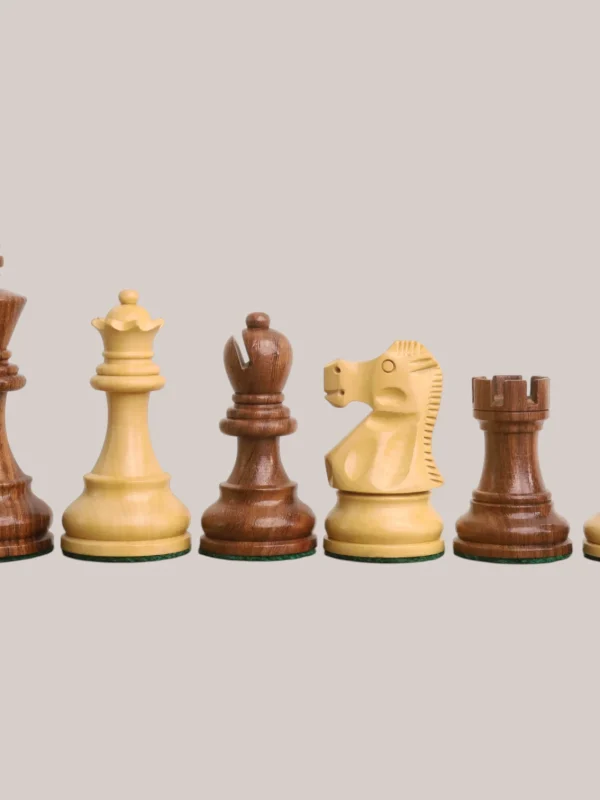 Royalchessset Reykjavik Series Staunton Chess Set Weighted Golden Rosewood & Boxwood 3.25"