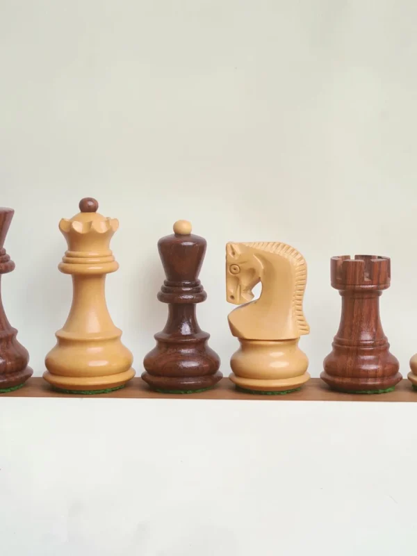 Royalchessset Russian Zagreb Chess Pieces Weighted Golden Rosewood & Boxwood Tournament Set 3.1"