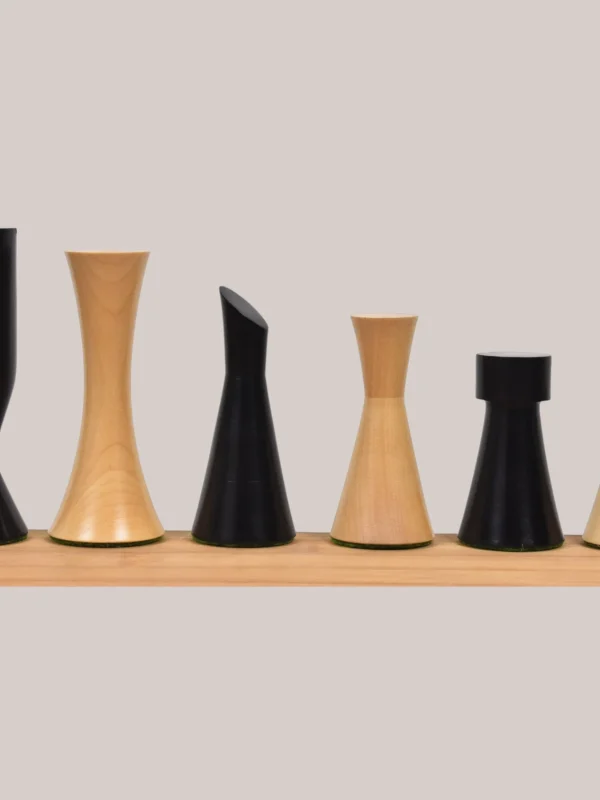 Royalchessset Chess Pieces Minimalist Tower Series Ebonised Boxwood 3.4" Staunton Style