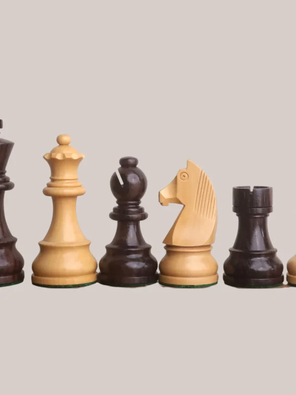 Royalchessset Professional Tournament Chess Pieces Weighted Rosewood & Boxwood Set 3.9" with Extra Queens