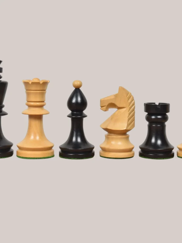 Royalchessset Romanian Hungarian Tournament Chess Pieces Weighted Ebonised Boxwood 3.8"