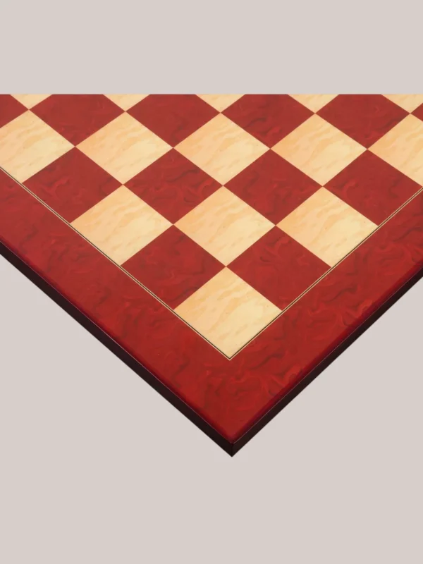 Royalchessset Professional Chess Board Red Ash Burl & Boxwood Finish 21-Inch 55mm Tournament Squares